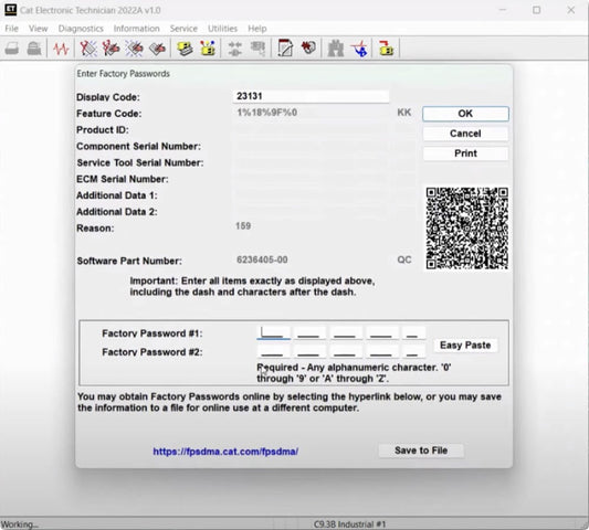 18 Digit Cat Factory Password Clearing Service