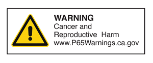 California Proposition 65 Warning Label
